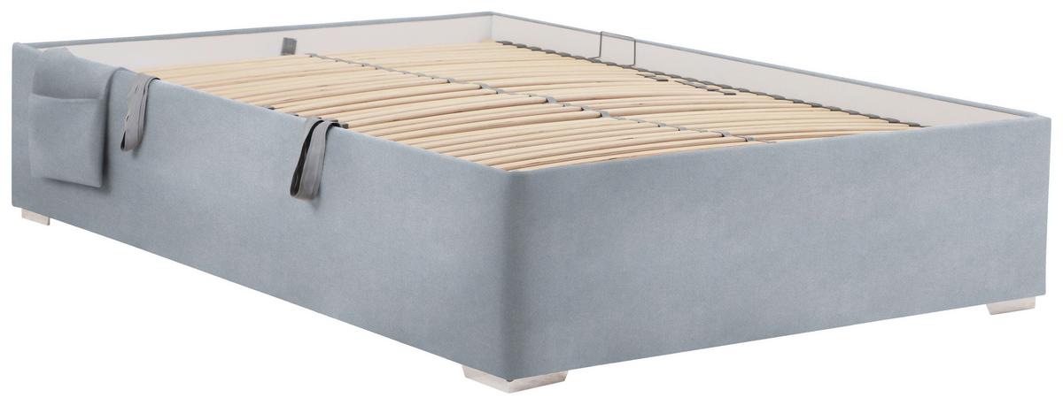 Bett Remi Grau ca. 120x200cm - Chromfarben/Naturfarben, KONVENTIONELL, Holz/Kunststoff (120/200cm) - Mömax