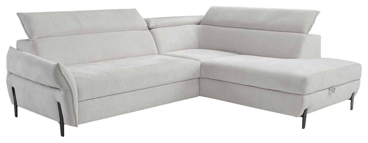 Ugaona Garnitura Romeo - svijetlo siva/crna, Moderno, drvni materijal/tekstil (257/76-95/207-212cm) - Modern Living