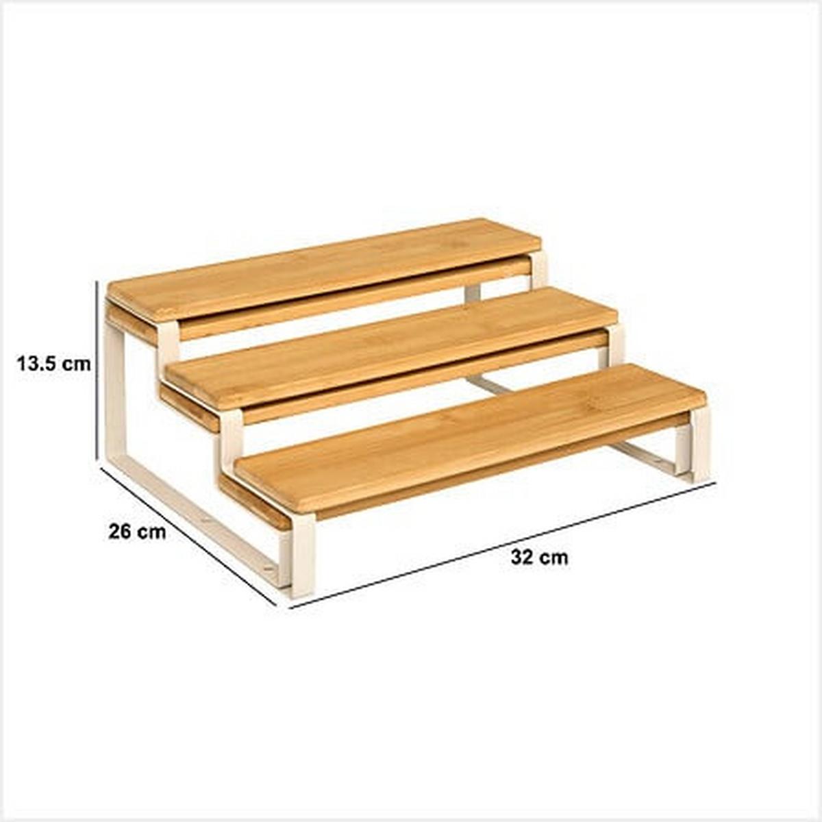 Etajeră pentru condimente extensibilă Ordera 2/1 - bej/culoare natur, Basics, lemn/metal (32/13,5/26cm)