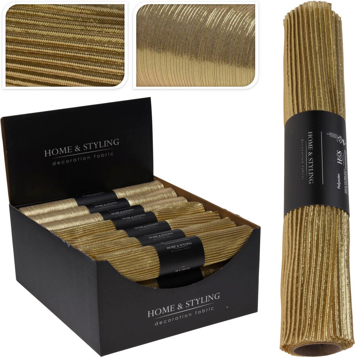 Dekoranyag Shiny Gold - aranyszínű, textil