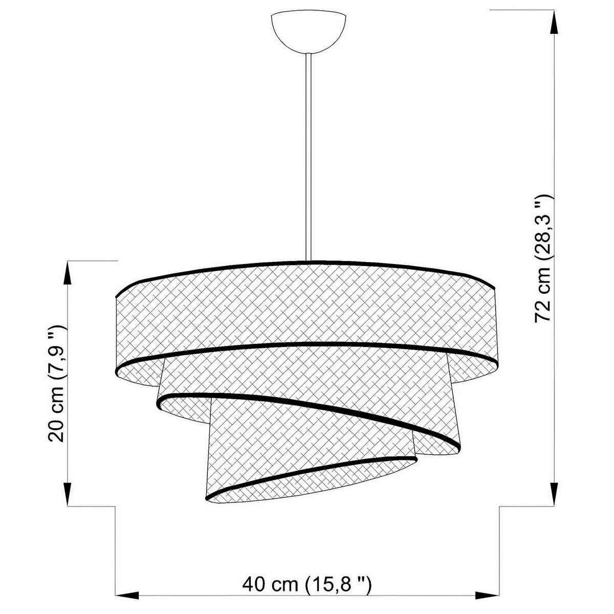 LAMPA WISZĄCA COUPER HAZERAN - GREY - szary, Design, metal/tkanina (40/72cm) - P & B