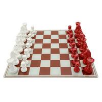 Skulptur Chess Board Red/White Multicolor - Basics, Glas/Kunststoff (61/61/14cm)