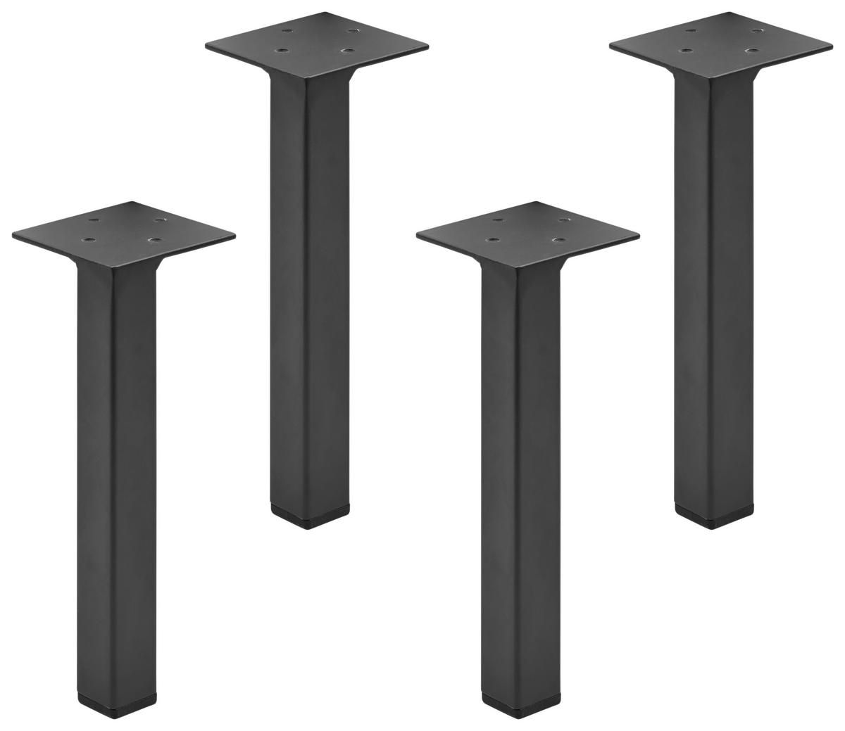 Fußset in Grau/Schwarz, 4-teilig - Schwarz/Grau, Modern (11/15/11cm) - Mömax
