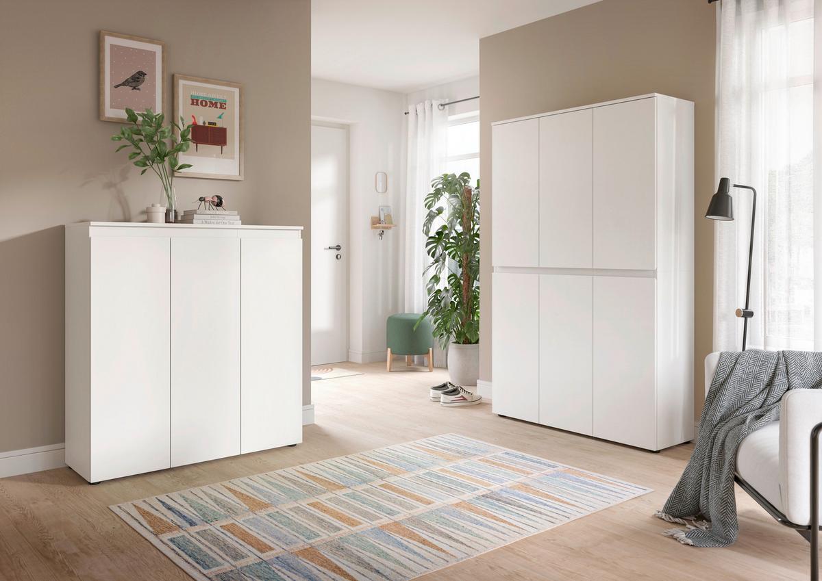 Garderobenschrank Scarpa Weiß - Schwarz/Weiß, Design, Holzwerkstoff/Kunststoff (235/175/37cm) - Livetastic