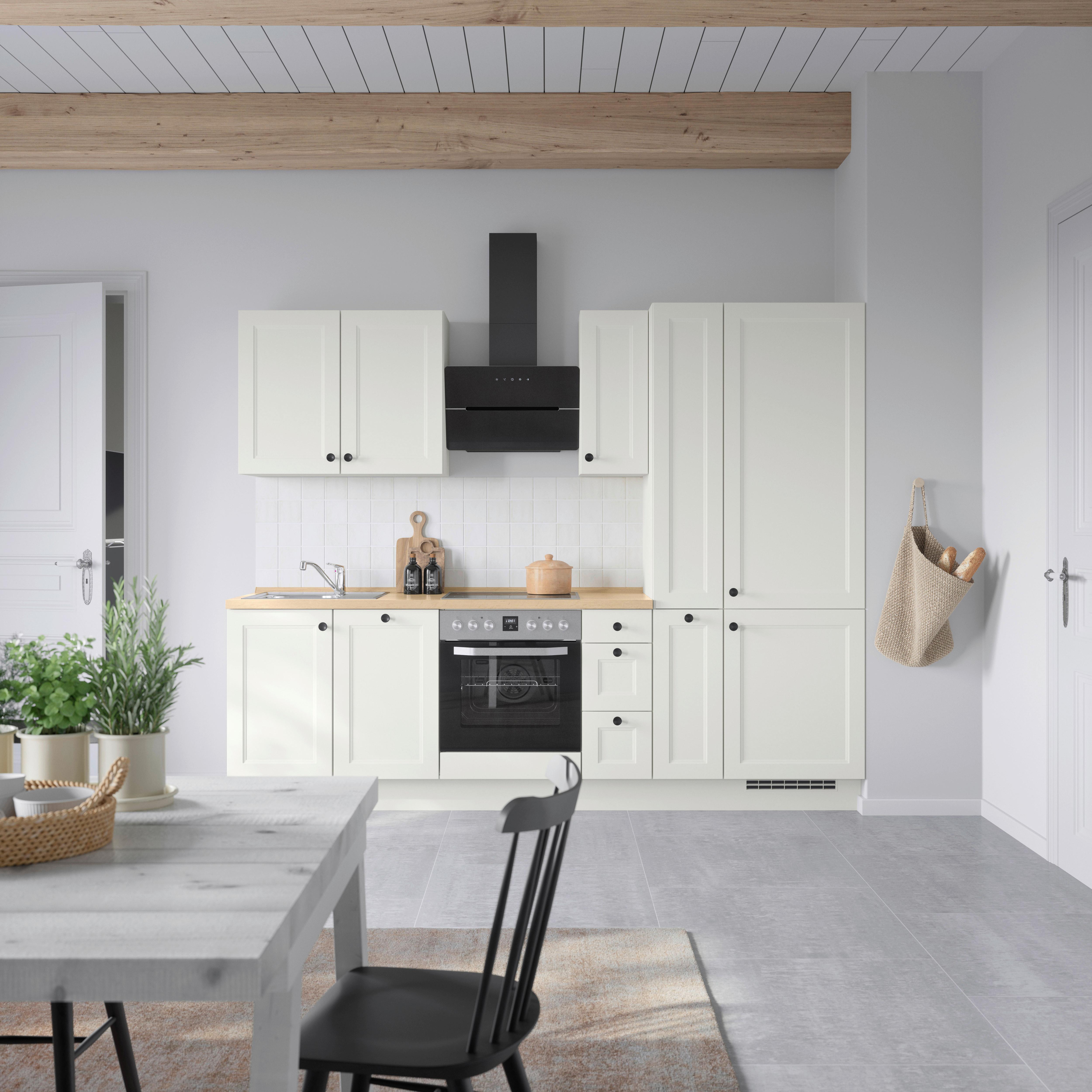 Küchenblock Cascada High m. Geräten Weiß - Eichefarben/Schwarz, MODERN, Holzwerkstoff/Metall (270cm) - Nobilia