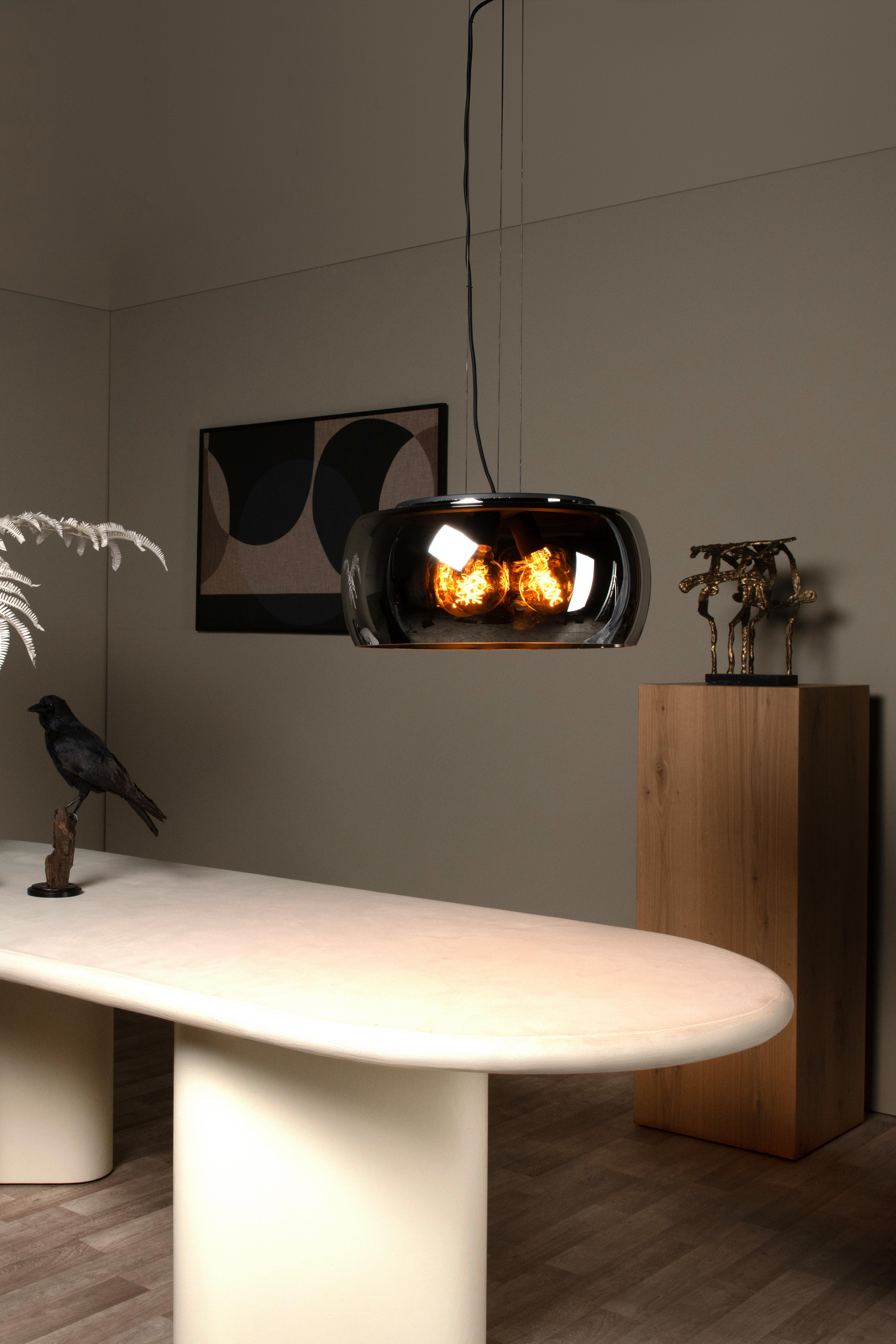 LAMPA ZWIESZANA 45401/50/65 OLIVIA - czarny, Trend, szkło (50/50/158cm) - Lucide