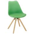 Stuhl in Grün/eichefarben - Eichefarben/Grün, MODERN, Holz/Kunststoff (47/81,5/56cm) - MÖMAX modern living