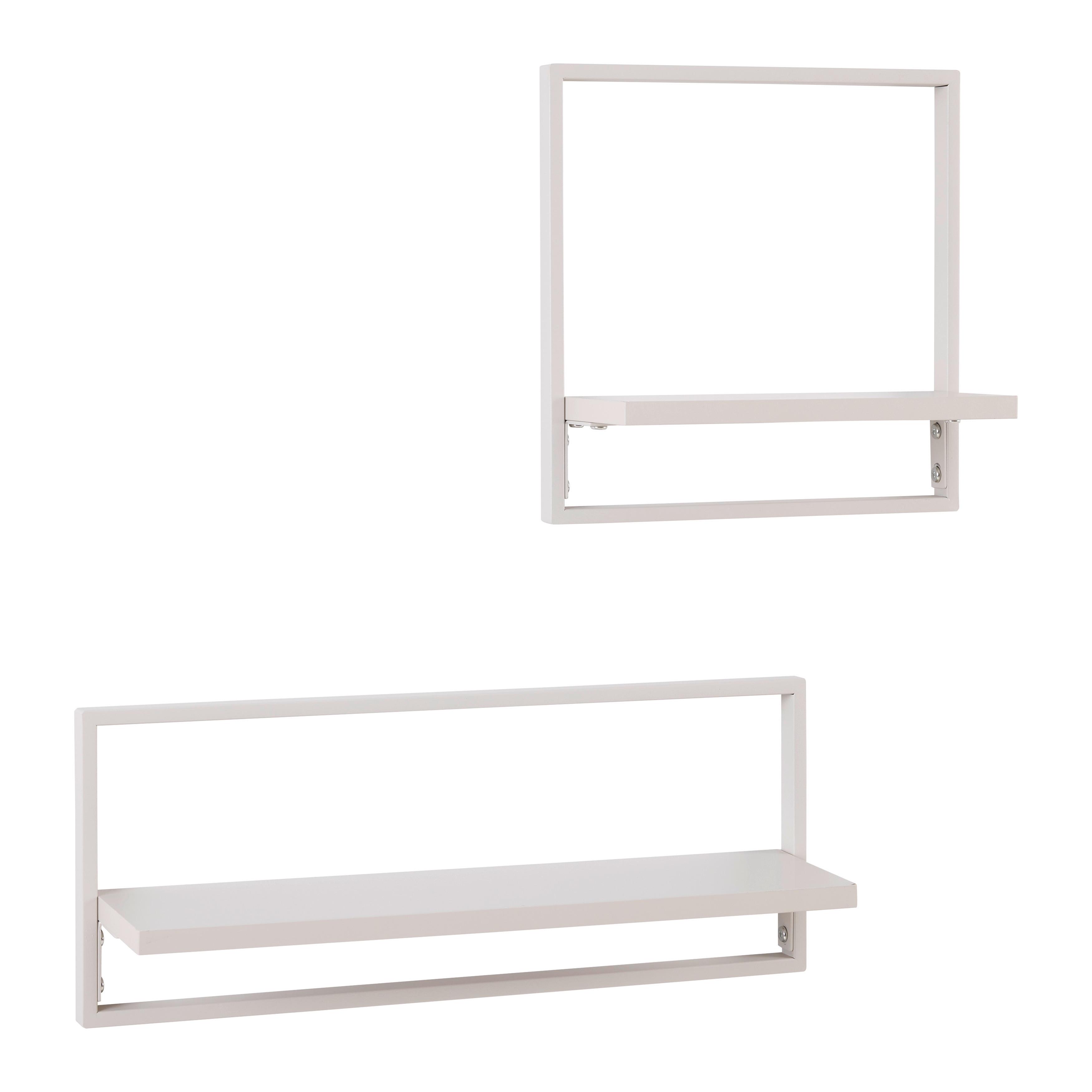 VÄGGHYLLPLAN SET ALFI -EXKLUSIV- -SB- - kashmir, Modern, metall/trämaterial (50/30/20/30/12/12cm) - Mömax
