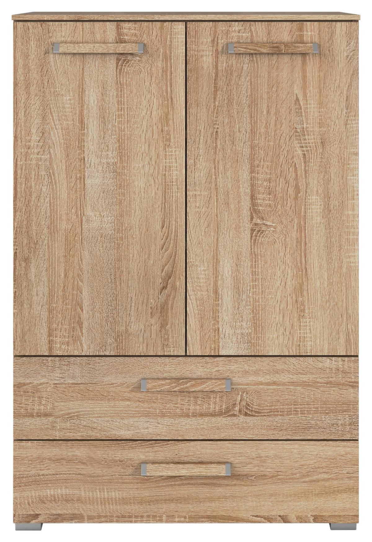 Visoka Komoda Evelyn, Barva Hrasta - srebrne barve/hrast sonoma, Design, umetna masa/leseni material (80/119/42cm) - Novel