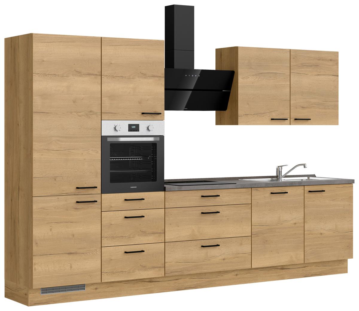 Küchenleerblock Structura High o. Geräte Eiche - Schieferfarben/Eichefarben, MODERN, Holzwerkstoff/Metall (330cm) - Nobilia