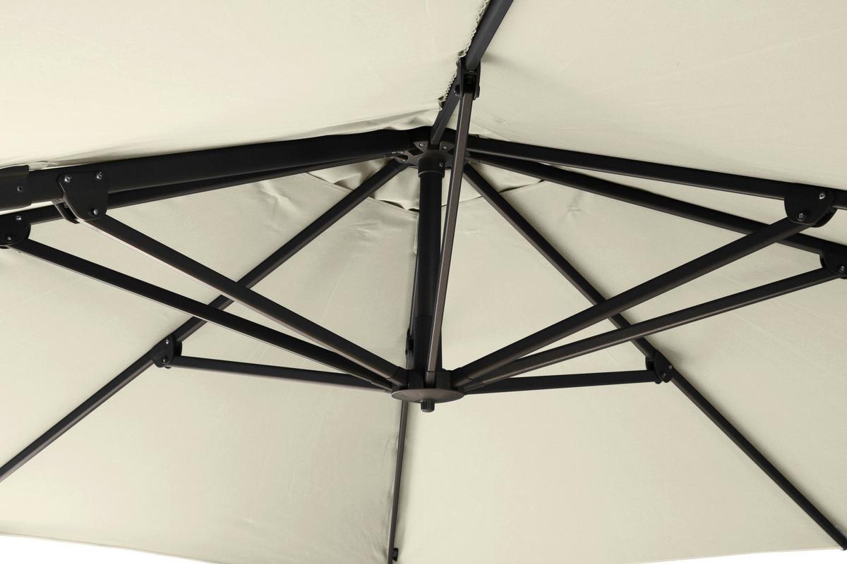 Ampelschirm Sunset N+ B: 300 H: 255 cm Anthrazit/Creme - Anthrazit/Creme, KONVENTIONELL, Textil/Metall (300/300cm) - Siena Garden