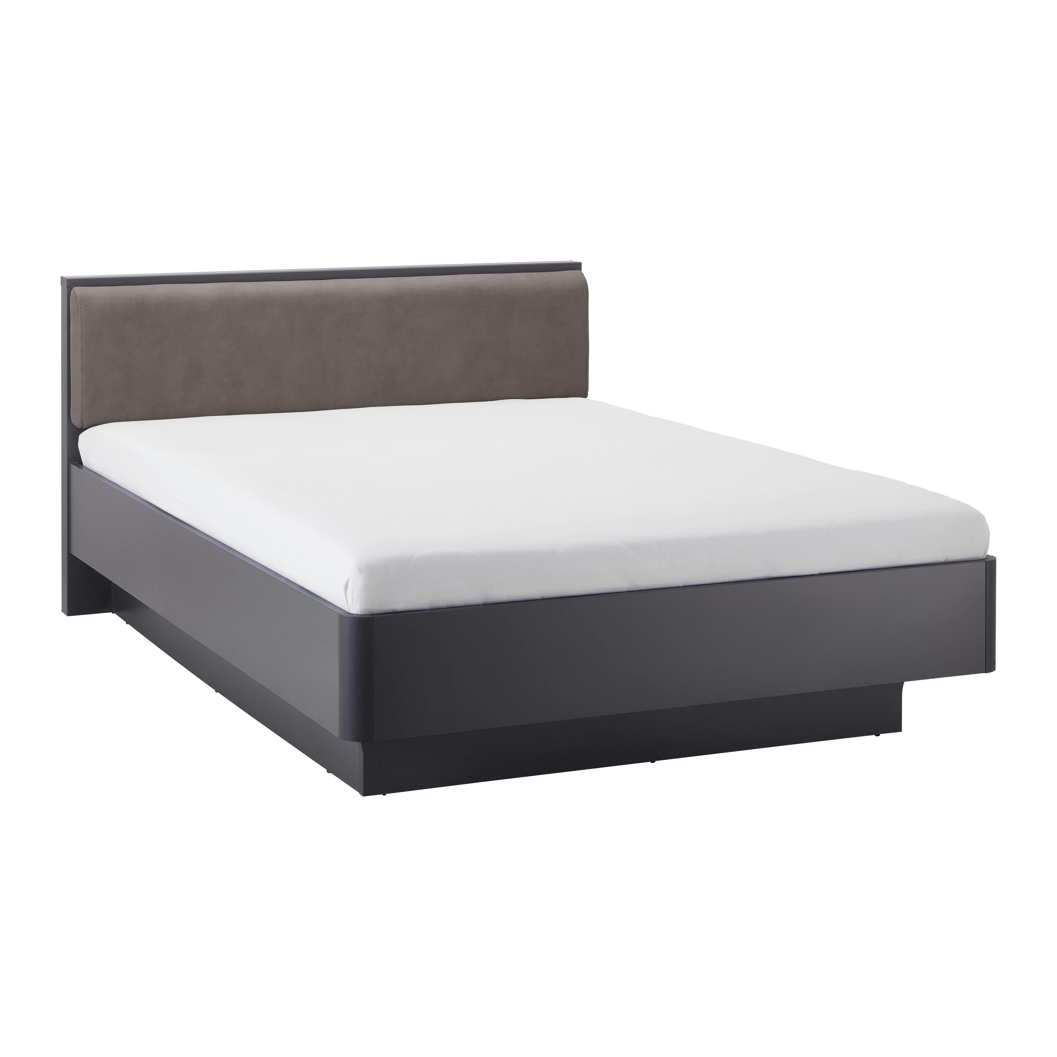 Polsterbett Mariello ca. 140x200 cm Anthrazit/Hellbraun - Hellbraun/Anthrazit, MODERN, Holz/Textil (140/200cm) - Bessagi Home