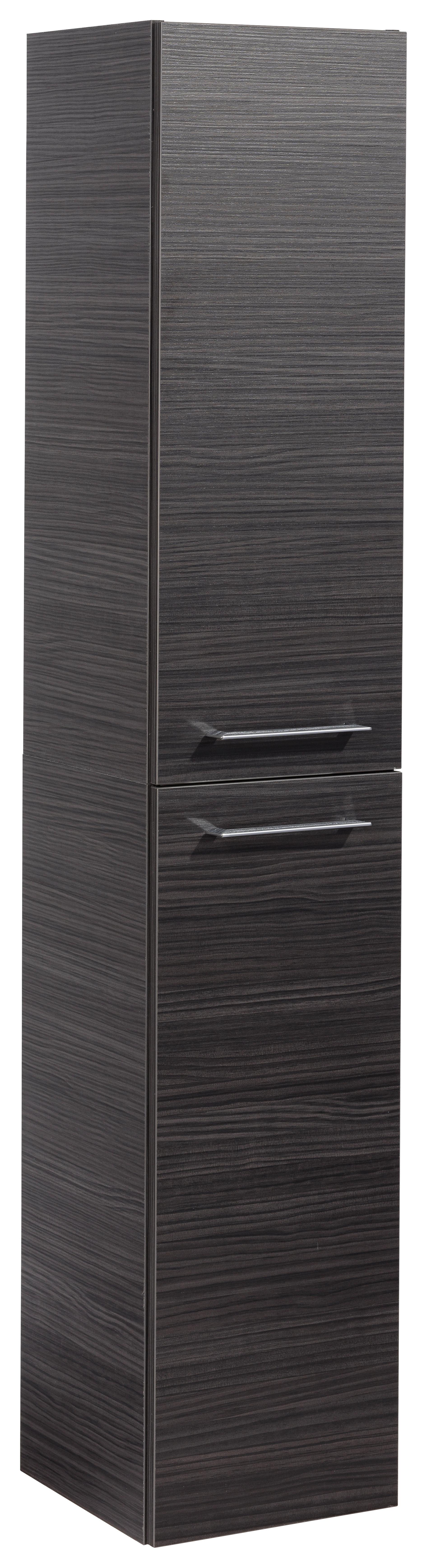 Hochschrank B.Perfekt Dunkelbraun hängend - Dunkelbraun/Silberfarben, MODERN, Glas/Holzwerkstoff (30/159/32cm) - MID.YOU