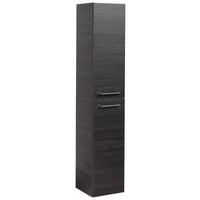 Hochschrank B.Perfekt Dunkelbraun hängend - Dunkelbraun/Silberfarben, MODERN, Glas/Holzwerkstoff (30/159/32cm) - MID.YOU