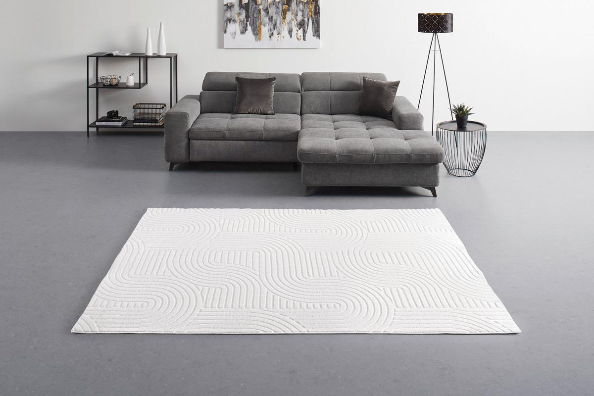 Covor țesut Zen Wave, cca. 120x160cm - crem, Konventionell, textil (120/160cm) - Mömax