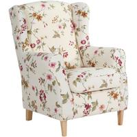 Ohrensessel Lorris Multicolor Flachgewebe - Buchefarben/Multicolor, Design, Holz/Textil (77/103/86cm) - Max Winzer