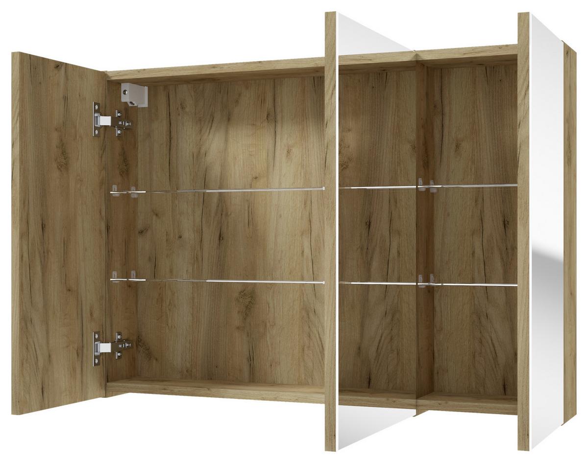 SZAFKA Z LUSTREM LOCCA SPS 85 CM - kolor dębowy/kolor olchowy, Konventionell, materiał drewnopochodny/szkło (85/60/15cm) - MID.YOU