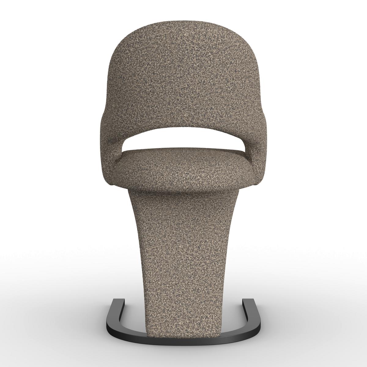 Armlehnstuhl Aria Schwarz/ Braun Bouclé Gepolstert - Schwarzbraun/Schwarz, MODERN, Holz/Textil (54cm) - Bessagi Home