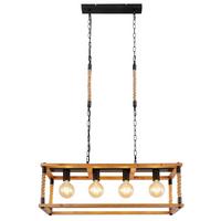 Viseča Svetilka 15691-4h Vernon - črna/naravne barve, Natur, kovina/umetna masa (80/25/120cm) - Globo