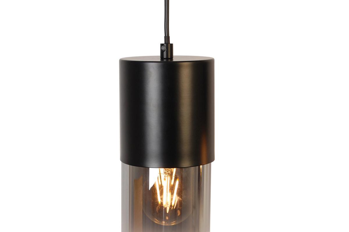 Hängeleuchte Monaco Graubraun max. 160 Watt - Graubraun, Trend, Glas/Metall (80,5/10/150cm) - Novel