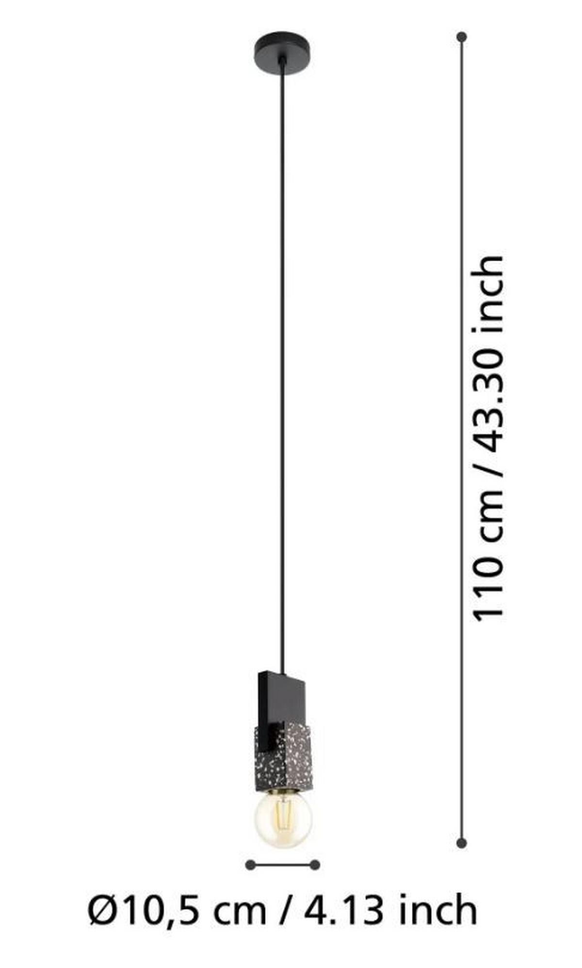 Hängeleuchte 99531* Lobatia - Schwarz, Basics, Holz/Metall (10,5/110cm) - Eglo