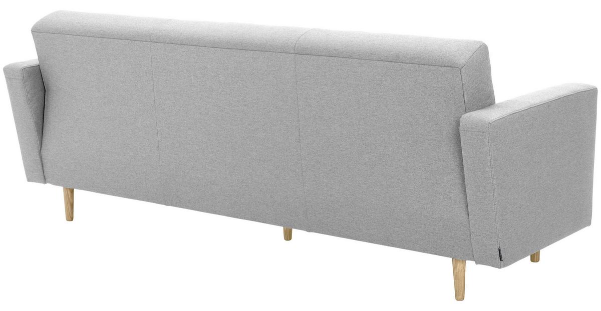 3-Sitzer-Sofa Jasmin Hellgrau Flachgewebe mit Schlaffunktion - Eschefarben/Hellgrau, MODERN, Holz/Textil (224/81/83cm) - Max Winzer