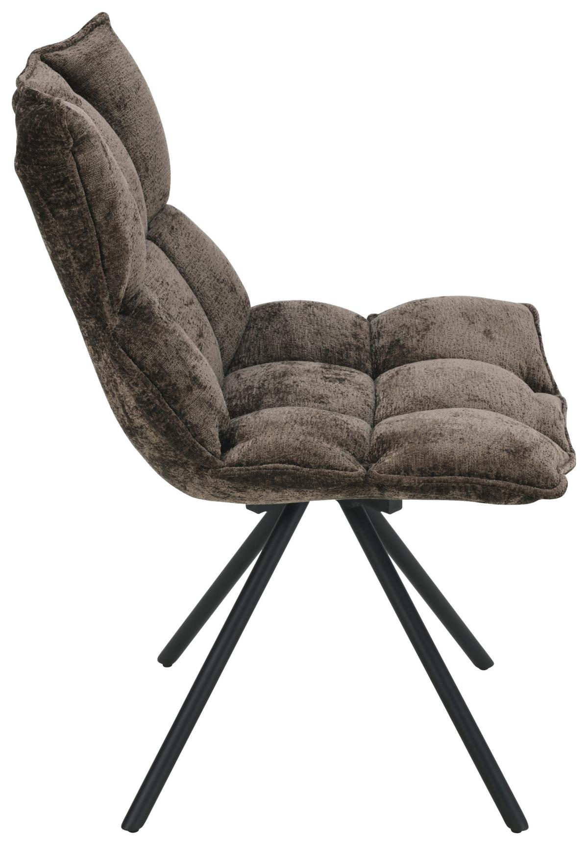 Stuhl Carla Dunkelbraun - Dunkelbraun/Schwarz, Trend, Holz/Textil (57/86/66cm) - Mömax