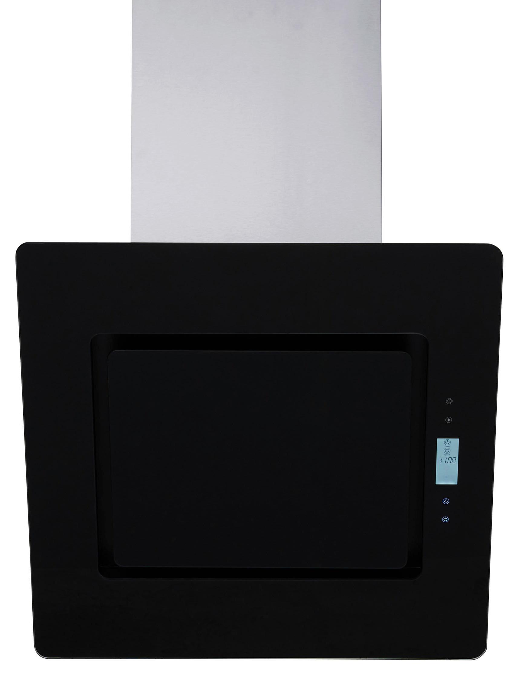 Dunstabzugshaube Elva Schwarz/Edelstahl B: ca. 60 cm - Edelstahlfarben/Schwarz, Trend, Glas/Metall (60/87,5-125,5/37cm) - Respekta