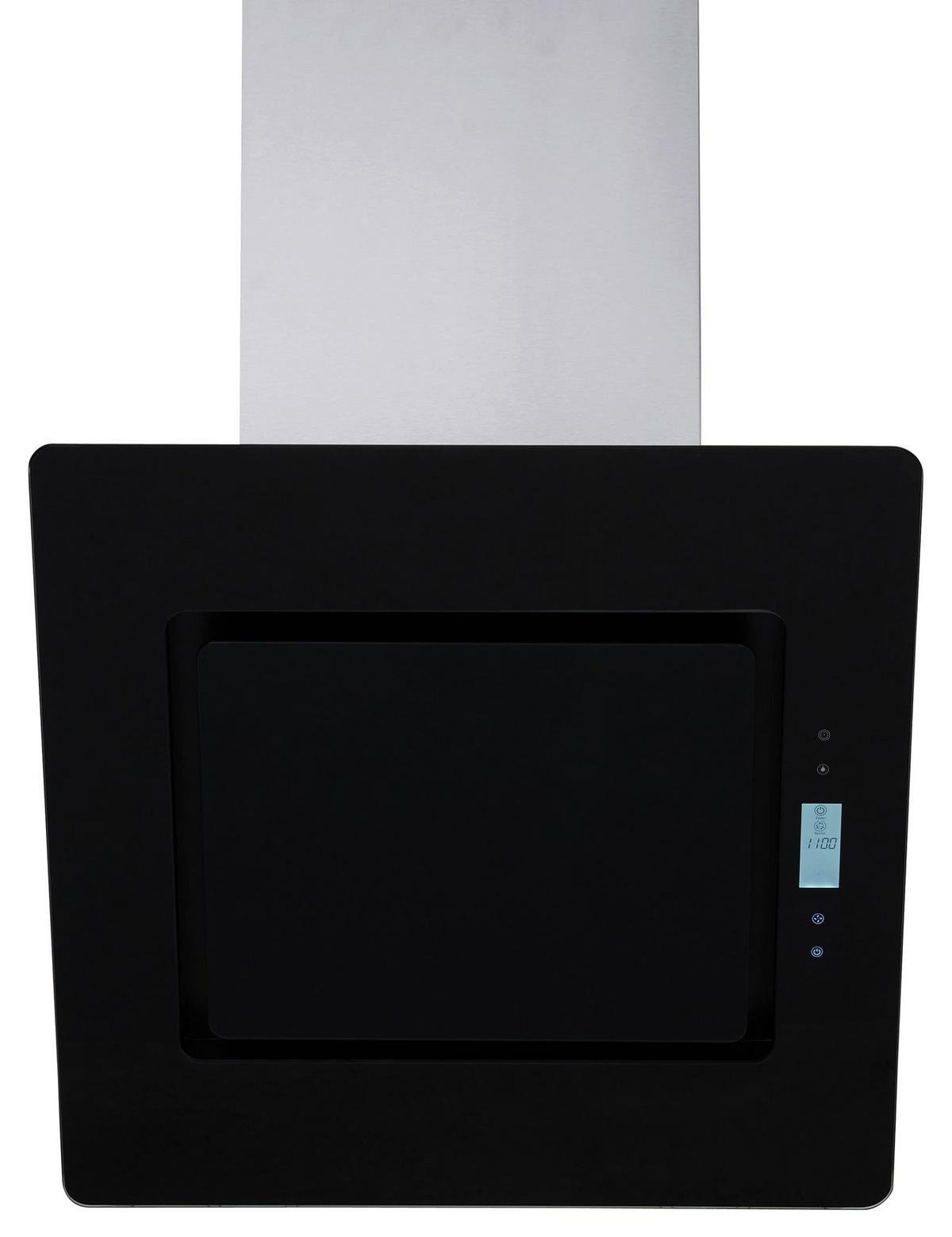 Dunstabzugshaube Elva Schwarz/Edelstahl B: ca. 60 cm - Edelstahlfarben/Schwarz, Trend, Glas/Metall (60/87,5-125,5/37cm) - Respekta