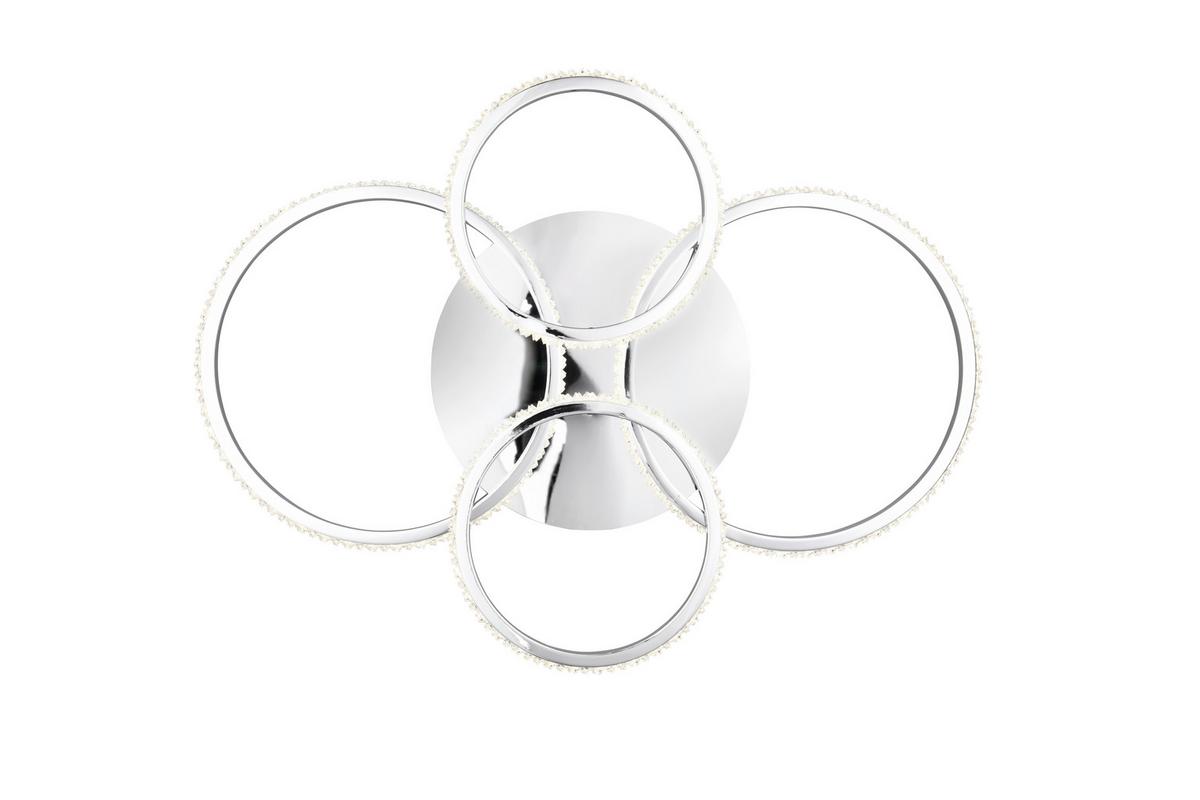 LED-Deckenleuchte Chromfarbe max. 27 Watt - Chromfarben, Design, Metall (65,5/65,5/8,5cm)