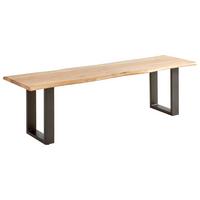 ŁAWKA RUNNER 2 - kolor akacjowy/czarny, Basics, metal/drewno (120/45/45cm) - MID.YOU