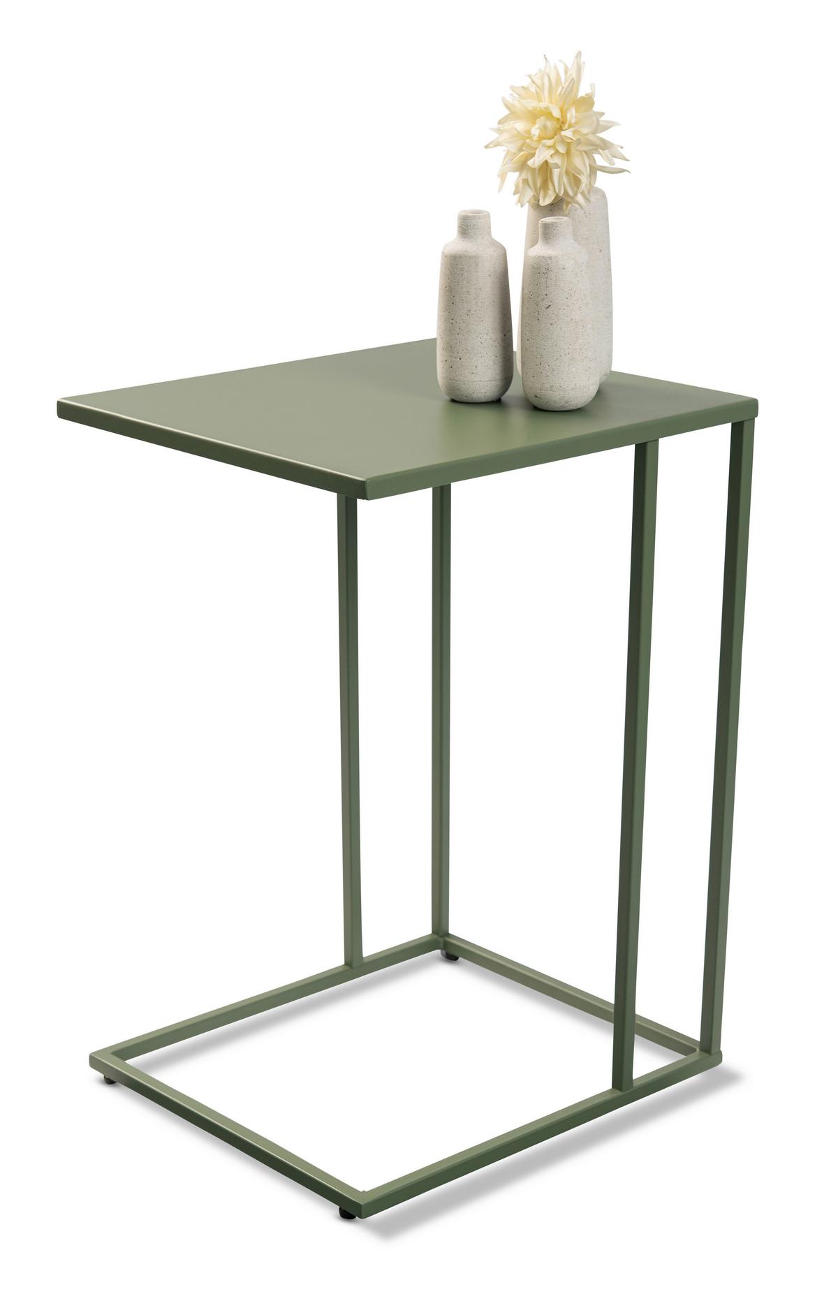 STOLIK BOCZNY TIMUR 1 - szałwiowy, Basics, metal (43/38/62cm) - Xora