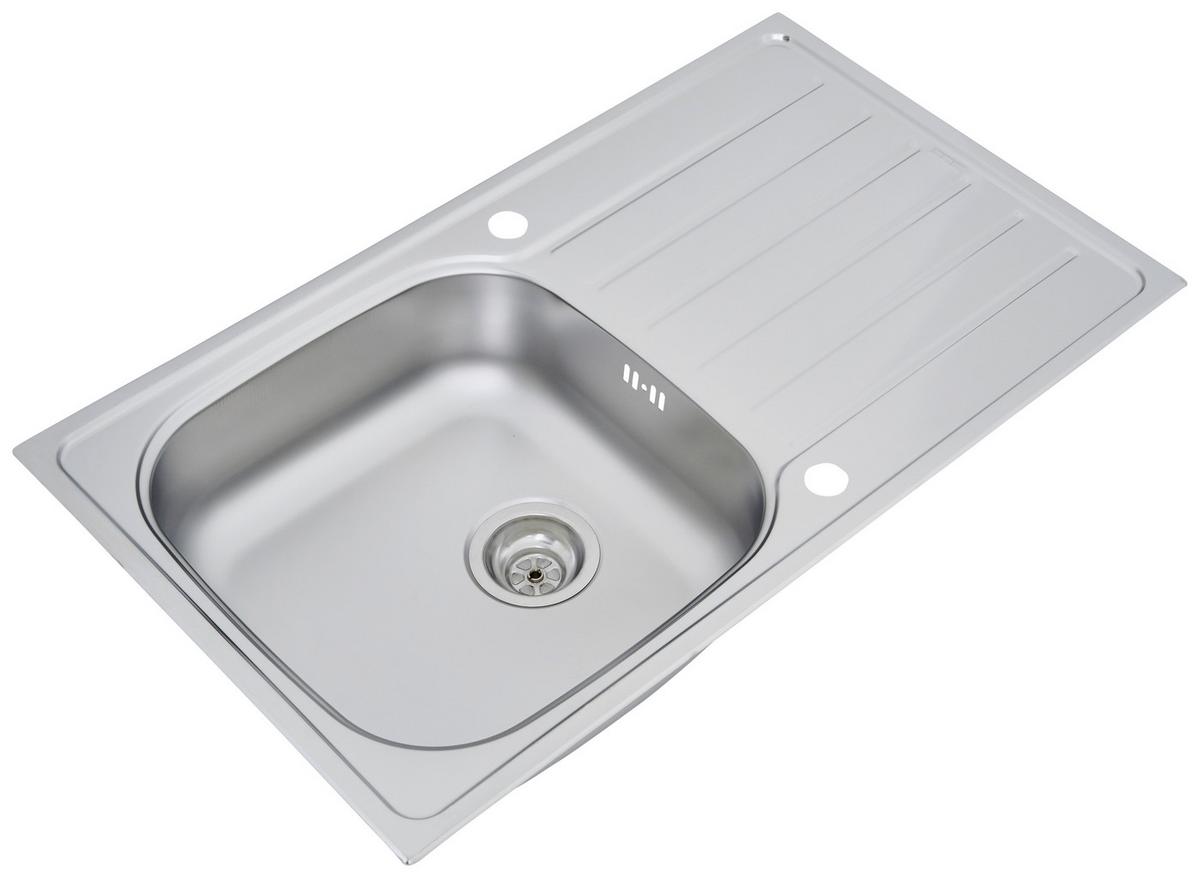 Spüle Edelstahl ca. 86x50 cm - Edelstahlfarben, Trend, Metall (86/17,5/50cm) - Respekta