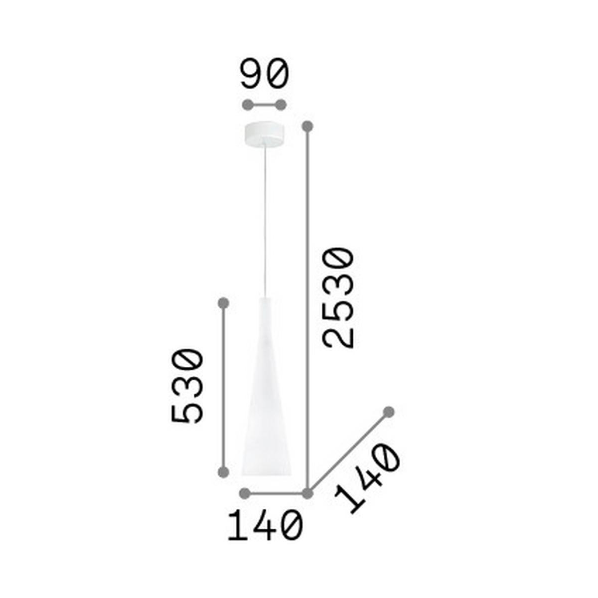 Hängeleuchte Milk Weiß max. 60 Watt - Weiß, Design, Glas (14/14/78-253cm) - Ideal Lux