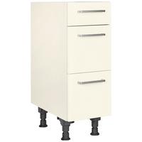 Schubkastenunterschrank Touch Magnolie - Edelstahlfarben/Magnolie, MODERN, Holzwerkstoff/Metall (30/87/56cm) - Nobilia