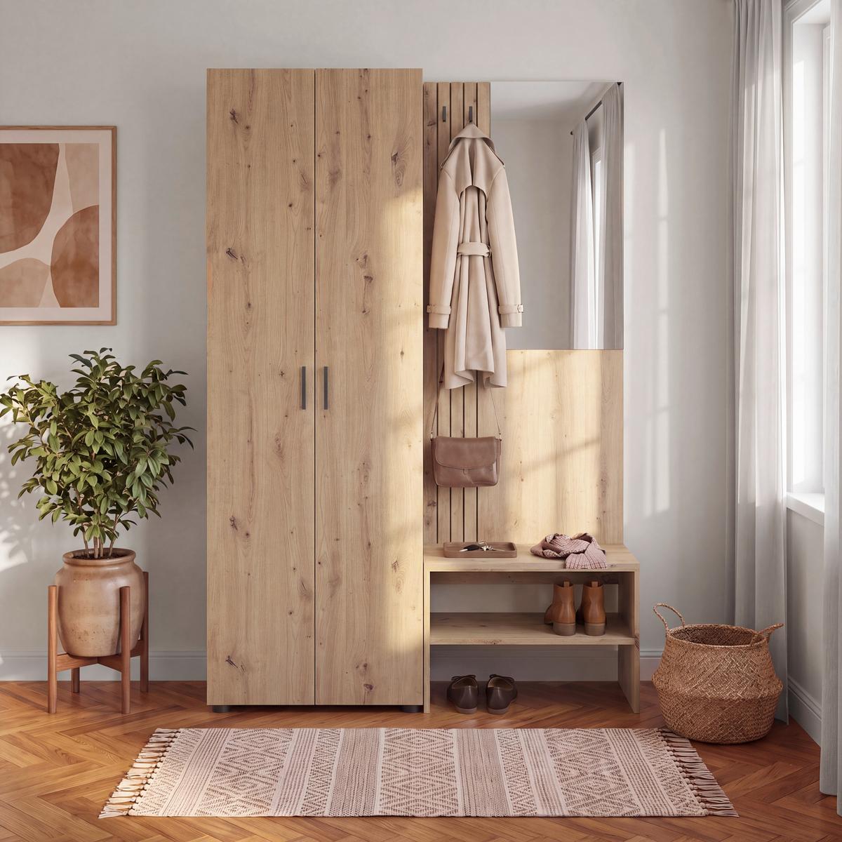 Ansamblu De Hol Charlie - stejar Artisan, Konventionell, material pe bază de lemn (60/180/37cm) - Modern Living