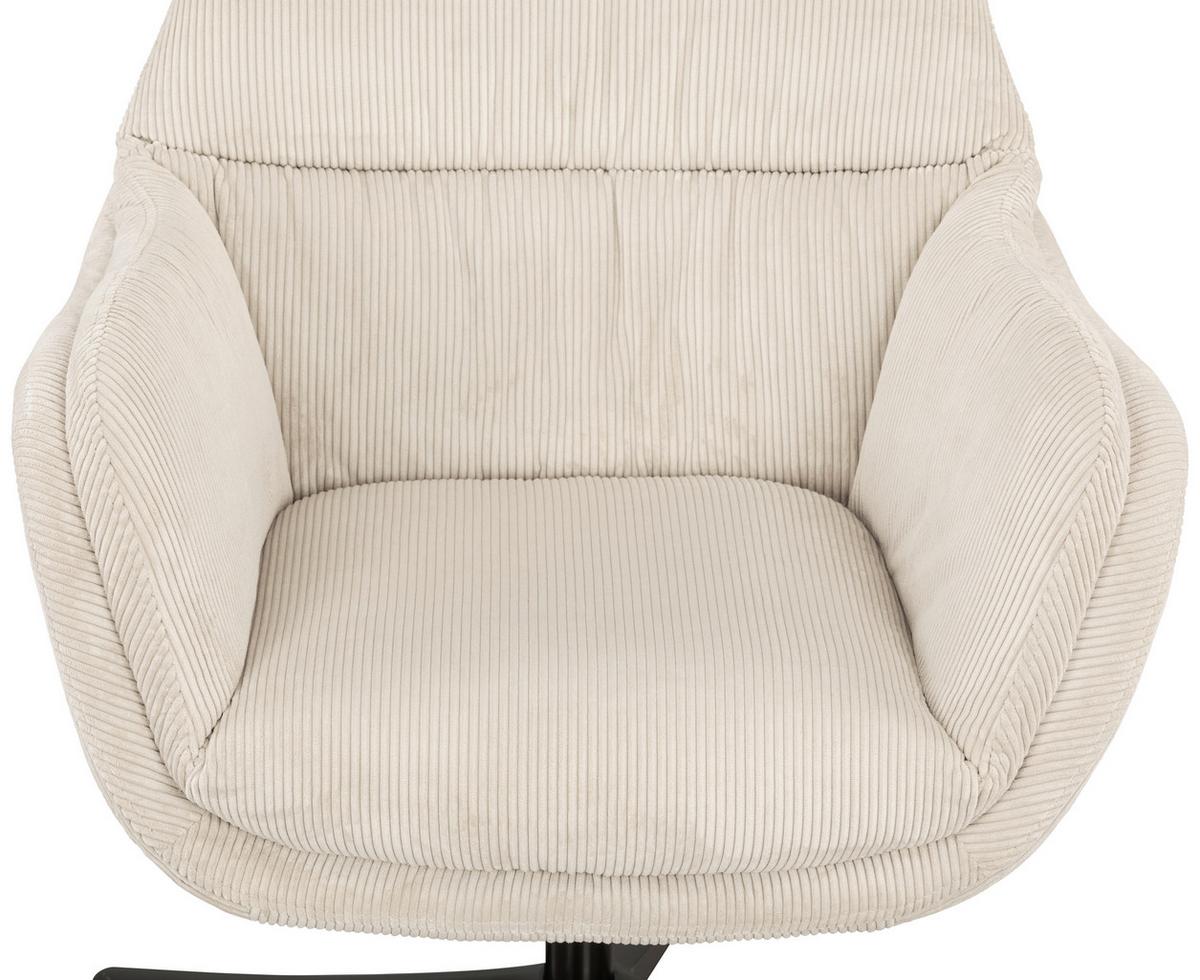 Set S Foteljem Tabbe, Bež, Žamet - črna/bež, Moderno, kovina/tekstil (76/110/88,5cm) - Modern Living