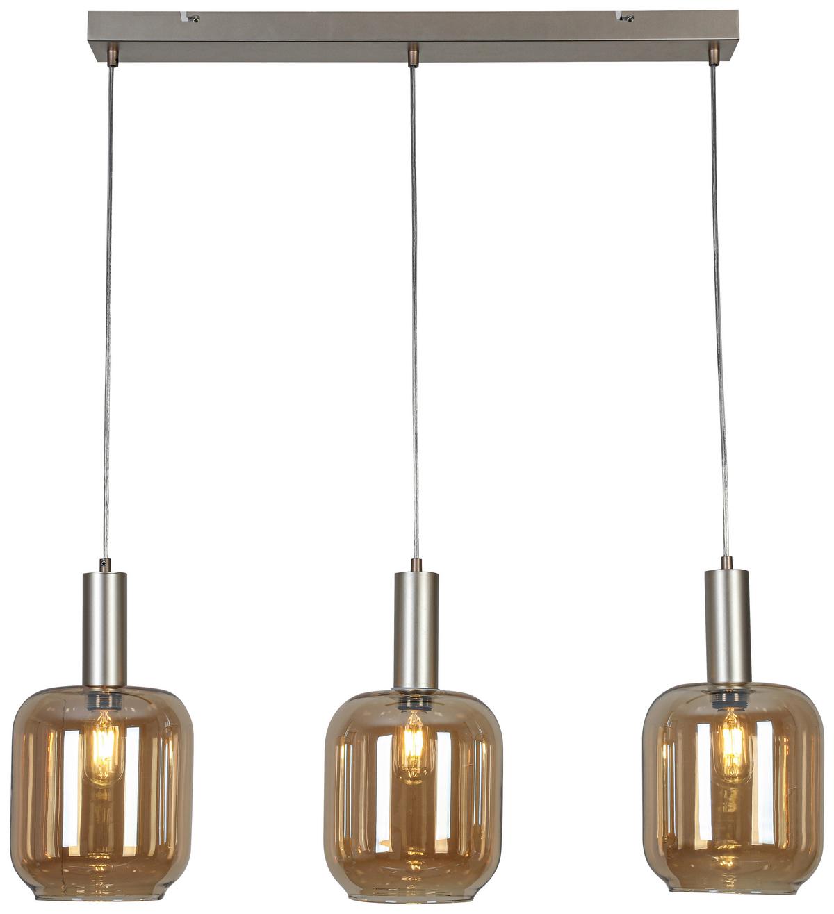 Hängeleuchte Siop Transparent/Bernstein max. 40W - Champagner/Transparent, MODERN, Glas/Kunststoff (80/20/120cm)