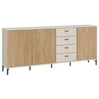 Komoda Mosano - kašmir/boje hrasta, Trend, drvni materijal/metal (200/87/40cm) - Modern Living