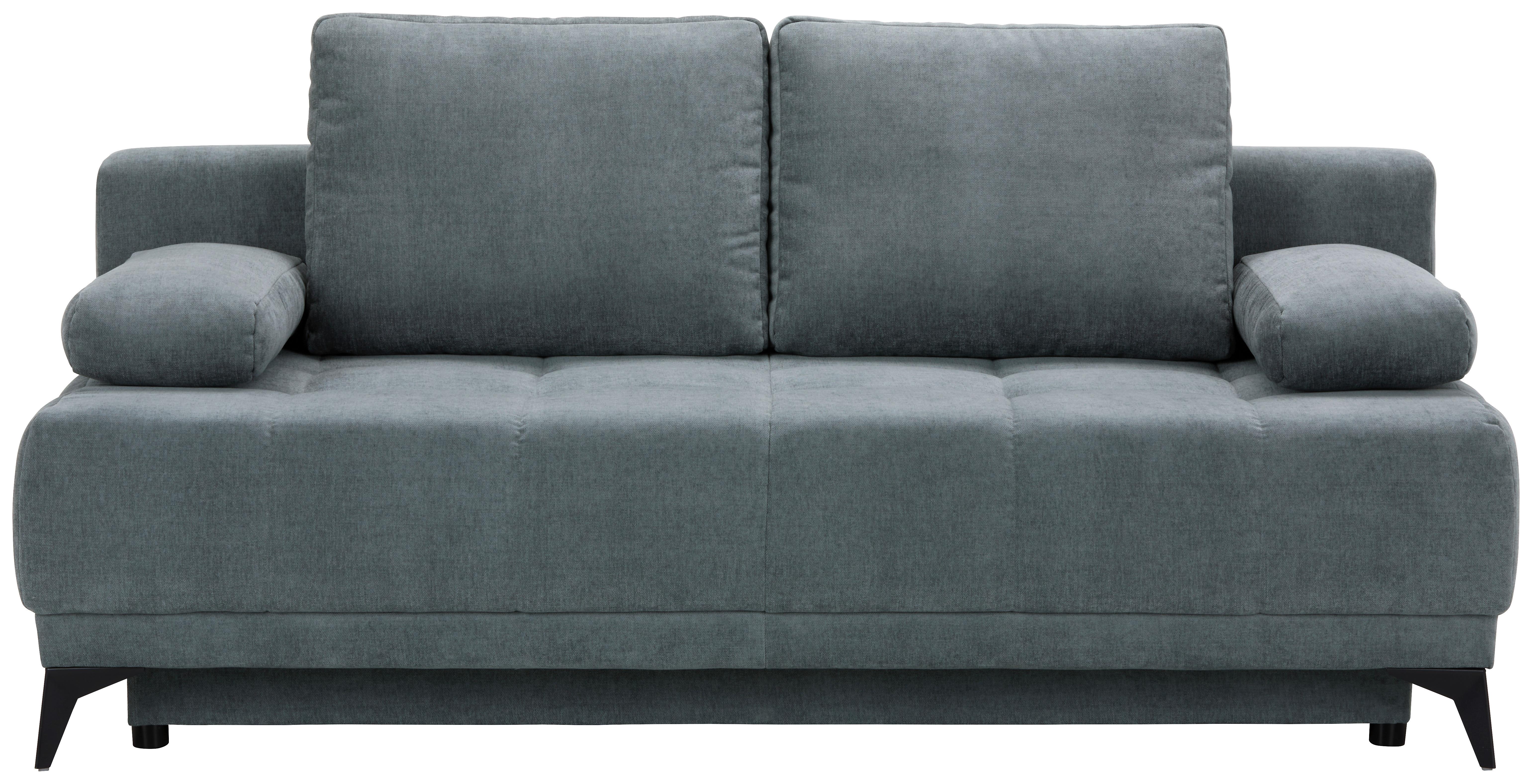 Schlafsofa in Hellblau - Blau/Schwarz, MODERN, Textil (195/77/100cm) - Based