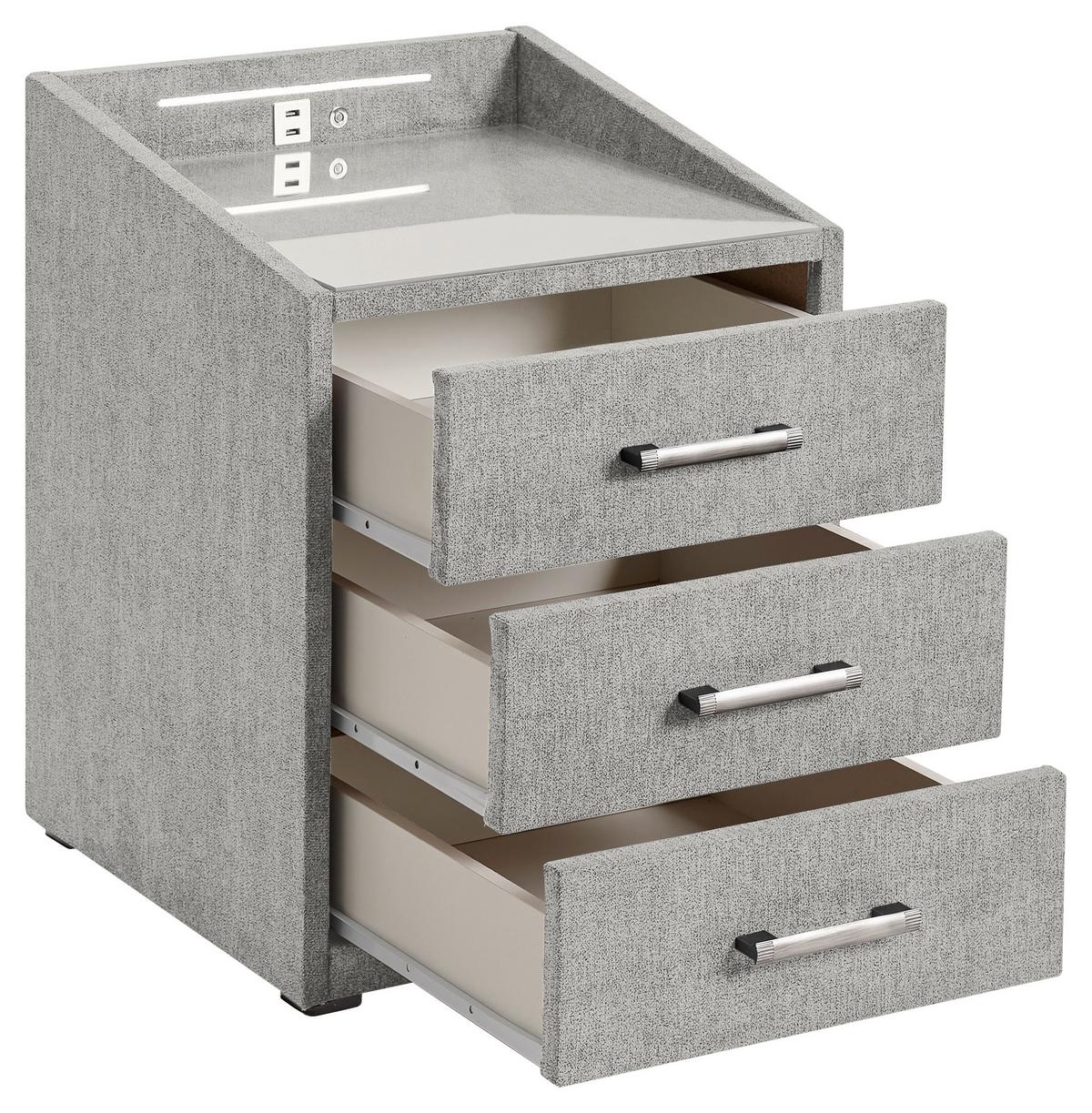 SZAFKA NOCNA MOON - kolor bagienny/kolor srebrny, Modern, materiał drewnopochodny/tworzywo sztuczne (47/61/46cm)