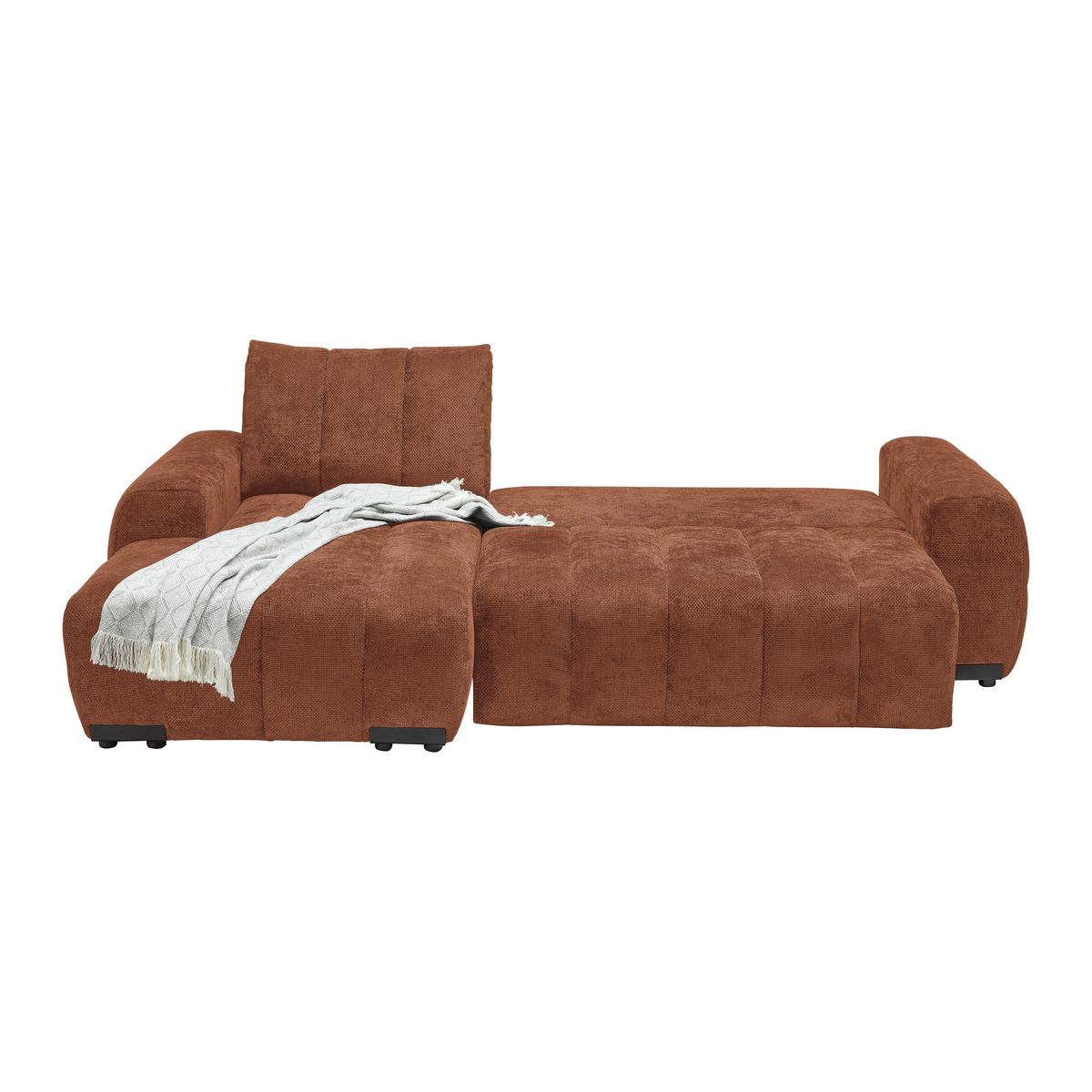 Wohnlandschaft Bolonia Terracotta - Schwarz Hochglanz/Terracotta, MODERN, Textil/Metall (166/93/273cm) - Mömax