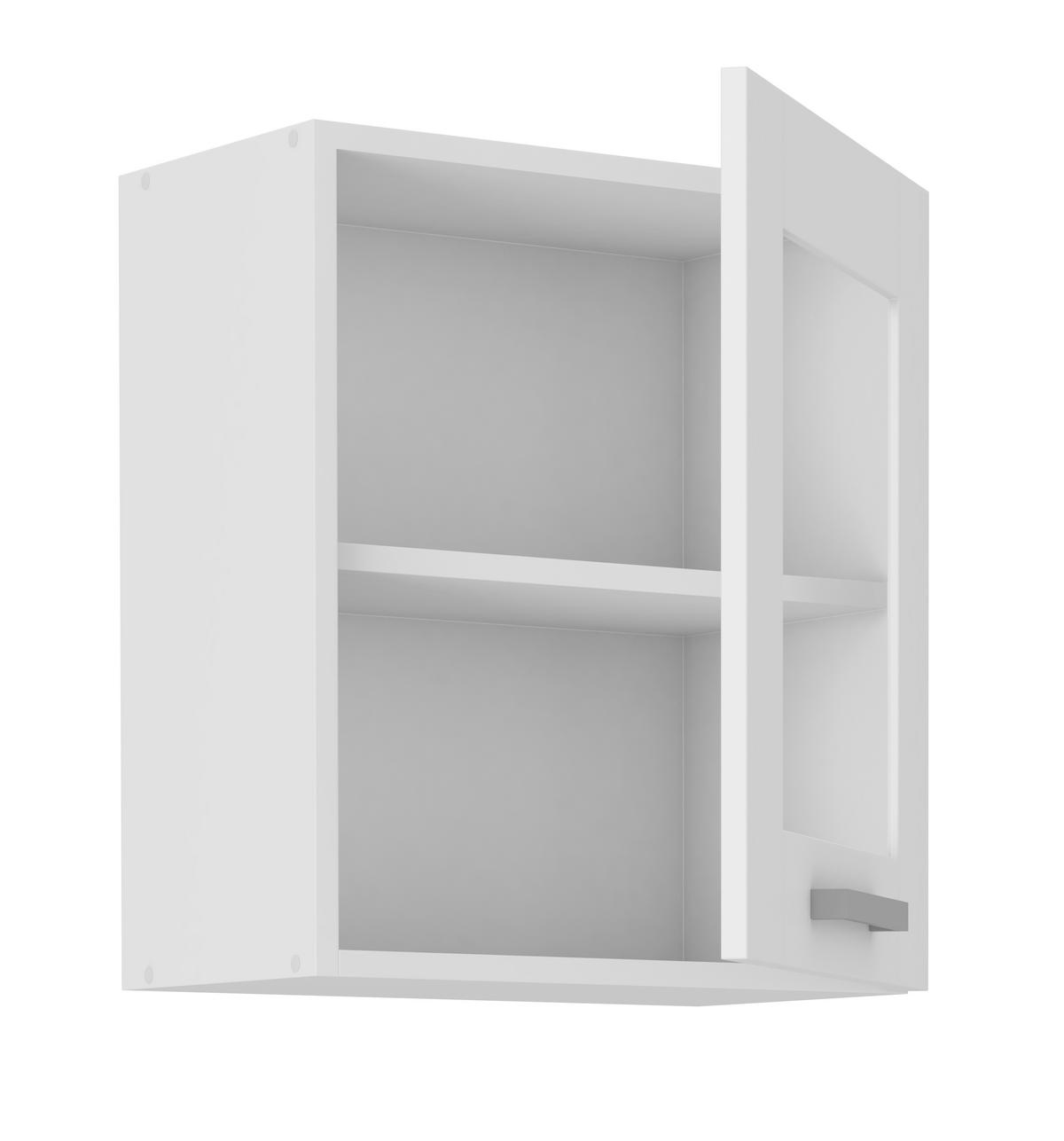 Dulap suspendat de bucătărie Luisa - alb, Romantik / Landhaus, sticlă/material pe bază de lemn (50/58/31cm)