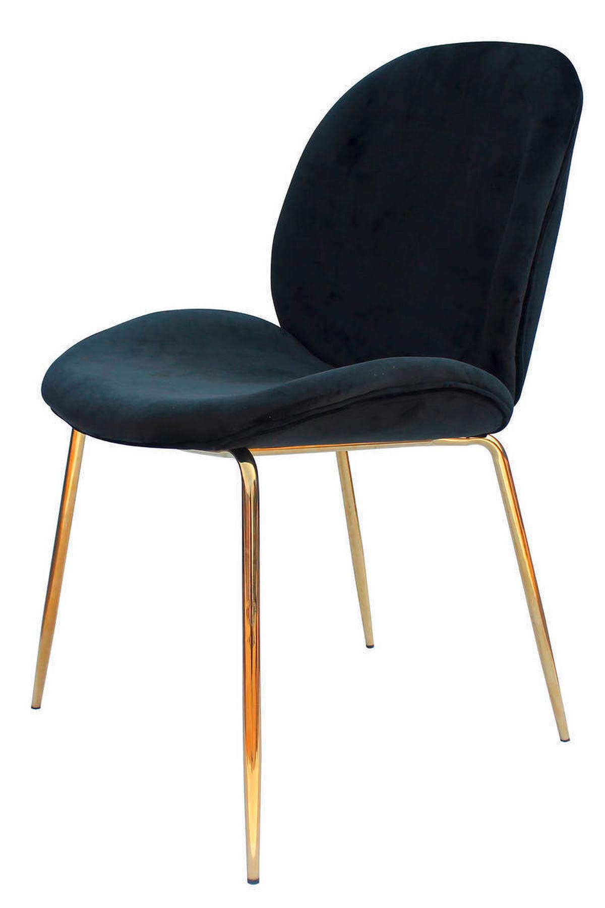 Szék Szett T47ve - fekete/sárgarézszínű, Modern, műanyag/fém (47/90/59cm) - Kayoom