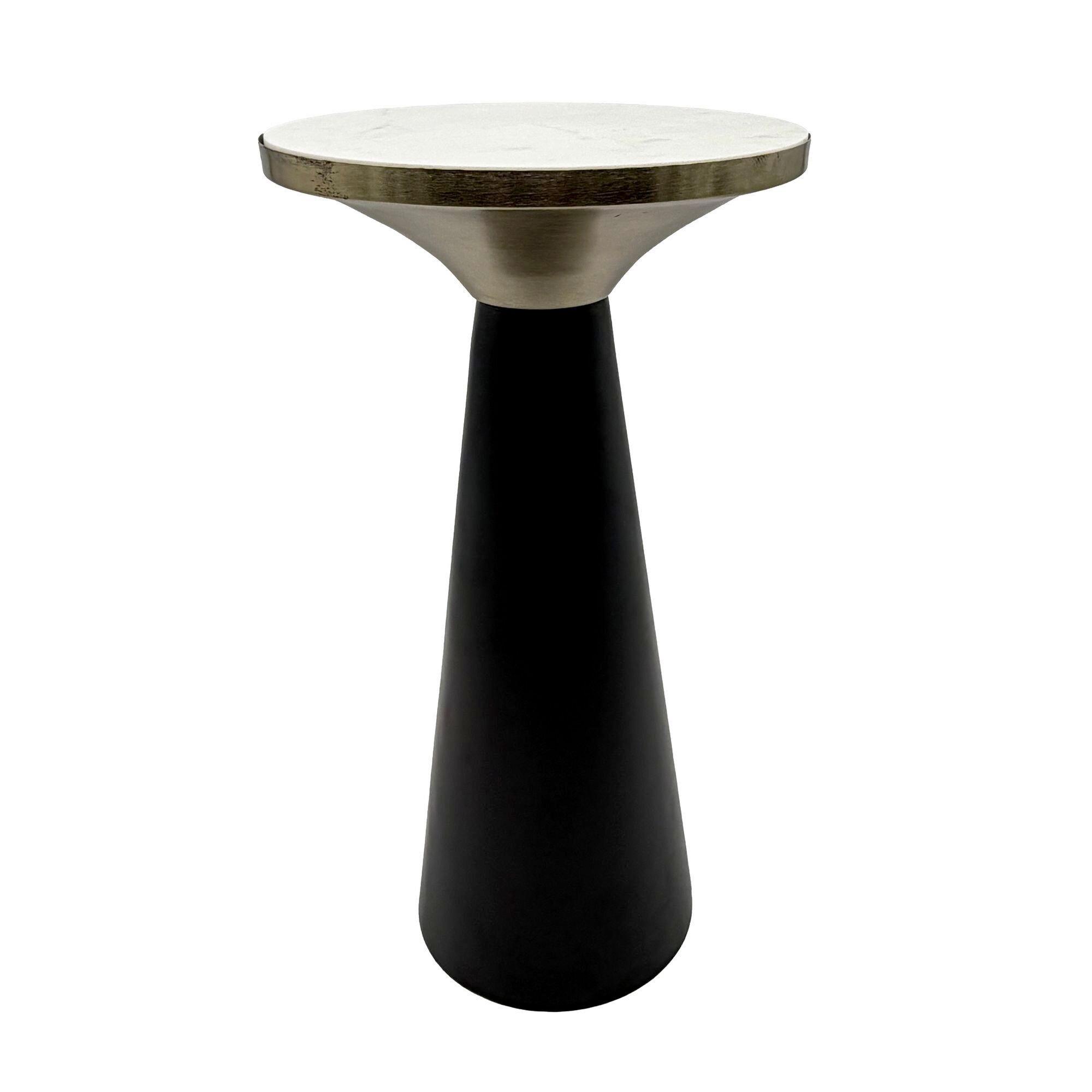 Beistelltisch Wl7.492 - Schwarz, Design, Stein/Metall (28/54/28cm) - Livetastic
