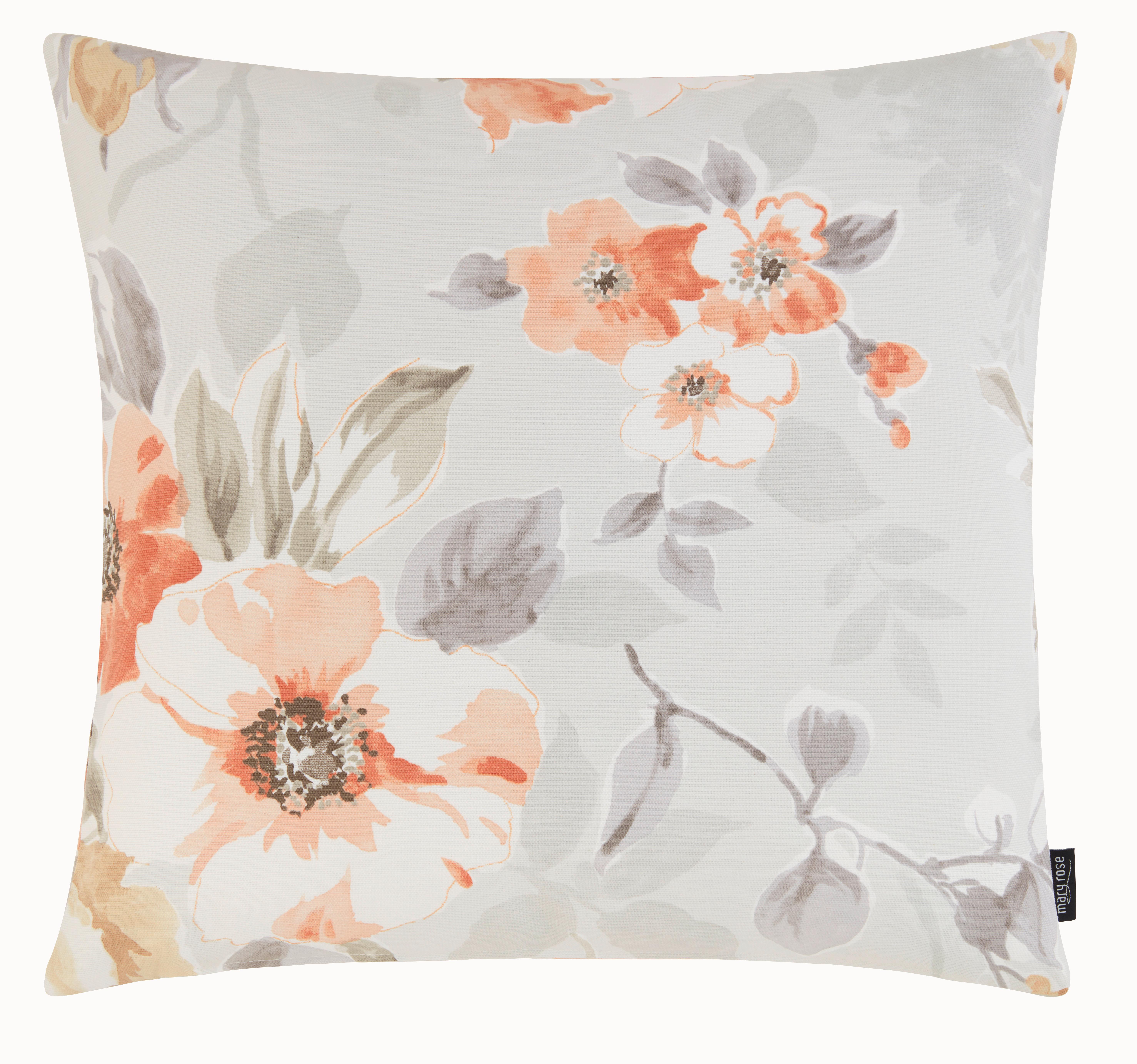 Zierkissen Olivia in Orange/Weiß ca. 40x40cm - Orange/Weiß, MODERN, Textil (40/40cm) - Mary's