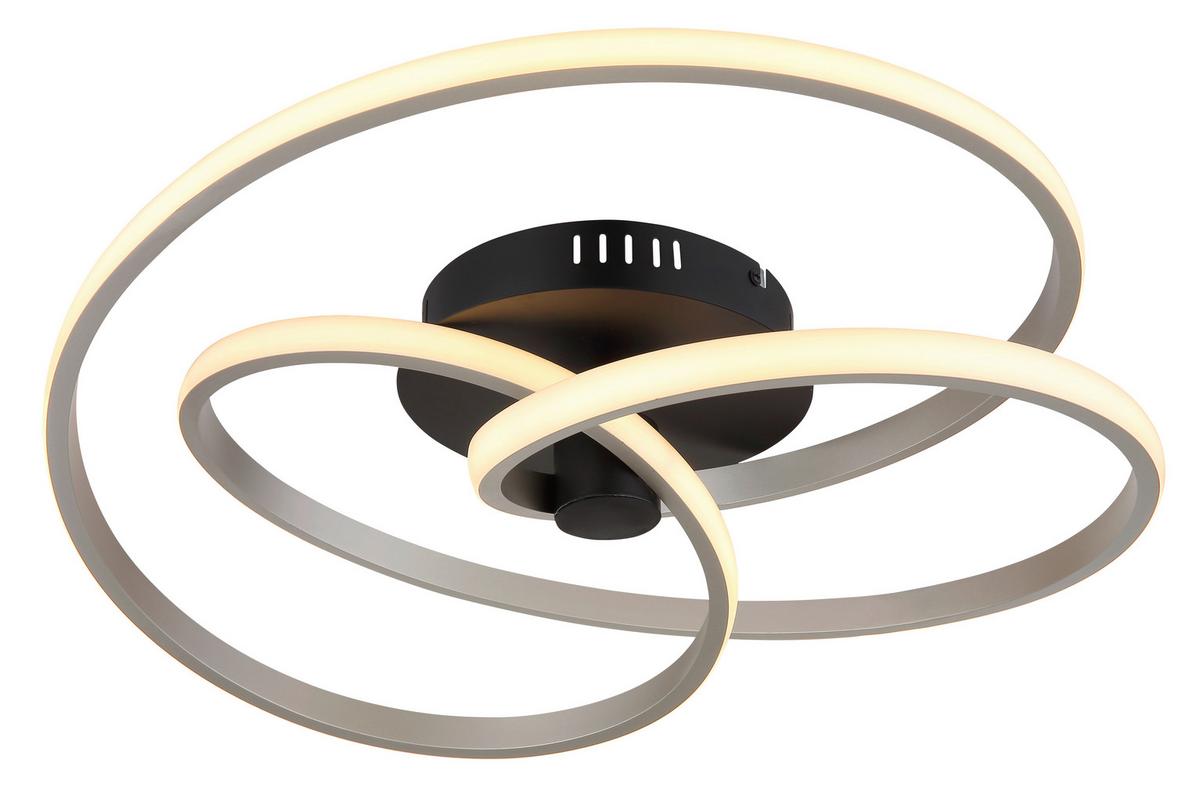 LED-DECKENLEUCHTE 67183-40N GLYXAR - Weiss/Schwarz, Design, Kunststoff/Metall (50/16cm) - Globo