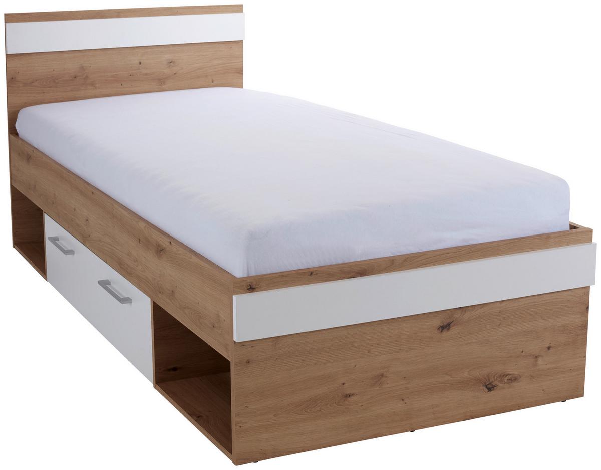 Krevet Box 90 - bijela/boje grafita, Moderno, drvni materijal (90/200cm) - Modern Living