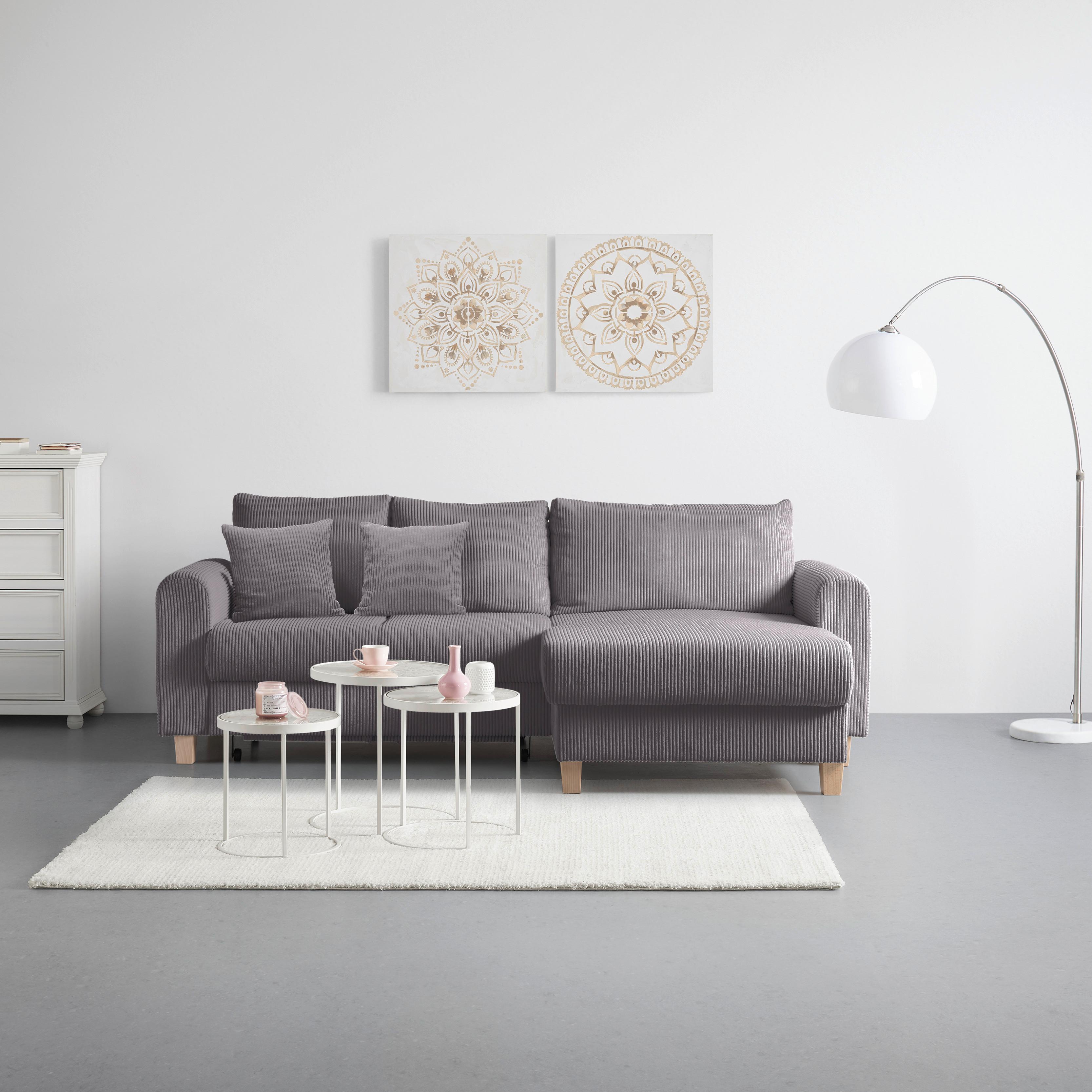 Ugaona Garnitura Lille - svetlobraon/grafitno siva, Moderno, tekstil/drvo (232/110/156cm) - Mömax