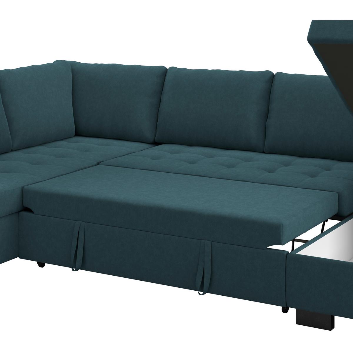 Canapea modulară MALTE - albastru/gri, Modern, textil (178/305/155cm) - Luca Bessoni